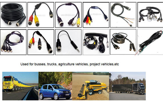 Настройка аксессуаров DVR M12 4pin Женщина / Мужчина к RCA / BNC DC соединитель / кабели адаптера