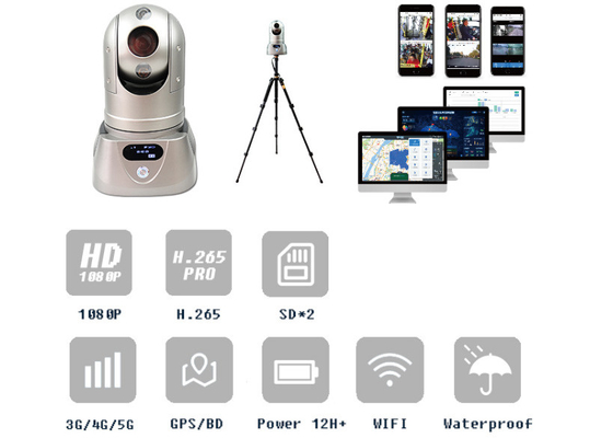 Камера камеры 4G GPS WIFI 2MP PTZ видеозаписи полицейской машины IP Starlight HD