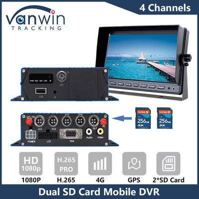 4G GPS Dual SD Card Мобильный DVR 1080P 4CH CCTV Камера Регистратор безопасности Мобильный DVR отслеживания