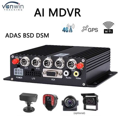4 каналы ADAS DSM Car DVR с 4G GPS AHD Камера SD Карта Видеорегистратор для обучения вождению автомобиля Мобильный DVR для грузовиков