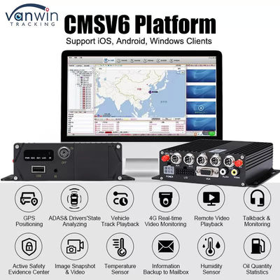 5G GPS Vehicle Tracker 4 Channel SD Card MDVR для такси Автобусный фургон Поддержка OEM сервис