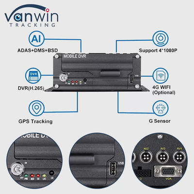 1080P 4CH HDD DVR 5G GPS Tracker Система мониторинга транспортных средств для безопасности флота