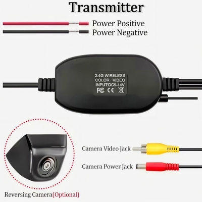 Беспроводный 2.4G RCA видеосигнал передатчик приемник универсальный для автомобиля заднего вида обратная камера 12В