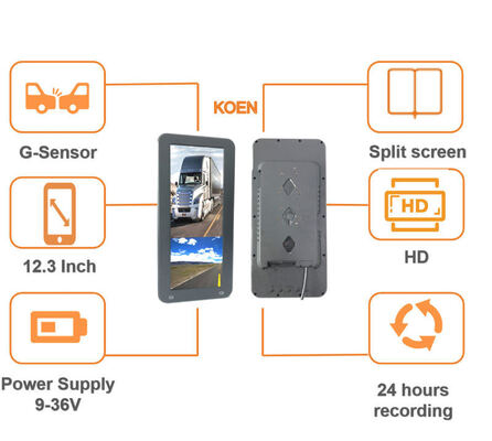 Профессиональное зеркало заднего вида автомобиля Smart HD первого поколения с функцией ночного видения водонепроницаемого разделения экрана