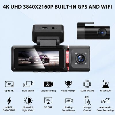 4K Advanced Assisted Driving Dashcam GPS ADAS DMS с поддержкой WIFI для мониторинга парковки