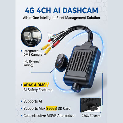 Тяжелый грузовик 4G Даш-рекордер с ADAS BSD - GPS телематики Флотная камера с SOS-пульсом паники