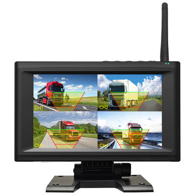 Система беспроводных магнитных камер Plug and Play 1-4CH 720P с монитором 7 дюймов, сигнализацией BSD, перезаряжаемая для грузовиков, автодомов, прицепов, сельскохозяйственной техники