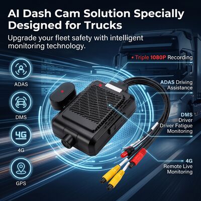 4-канальная ИИ Интеллектуальная камера 4G Dash, ADAS + DMS + BSD Active Safety,1080P+720P Запись для такси