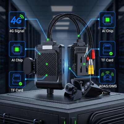 4-канальная ИИ Интеллектуальная камера 4G Dash, ADAS + DMS + BSD Active Safety,1080P+720P Запись для такси
