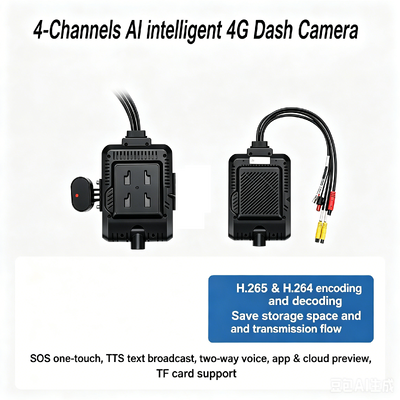 4-канальная AI Fleet Dash Cam 1080P ADAS DMS MDVR Система с 4G GPS Wi-Fi для автомобилей Такси Грузовики Автобусы
