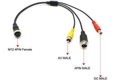 Аксессуары DVR, штепсельная вилка авиации Pin внешнего переходника 4 микрофона женская к 4pin male+RCA+DC
