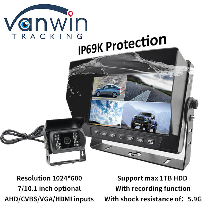 IP69K 7 / 10.1 дюймовый водонепроницаемый AHD Quad TFT автомобильный монитор для универсальных транспортных средств