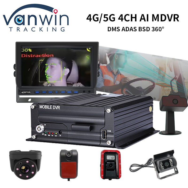 4 Ch AI Truck Bus Mobile DVR с AI DSM ADAS BSD Поддержка 4G 5G WIFI GPS