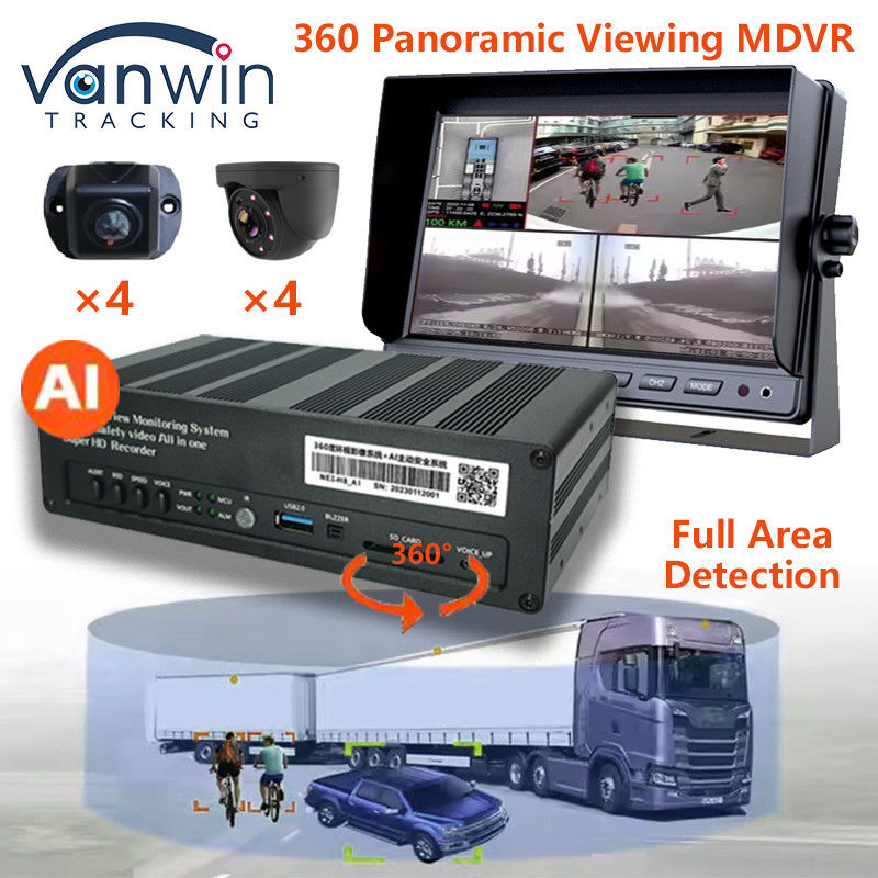 8 CH 4G 360 Панорамный вид MDVR с AI ADAS DSM BSD Панорамный вид Автомобильный автомобиль DVR Камера система