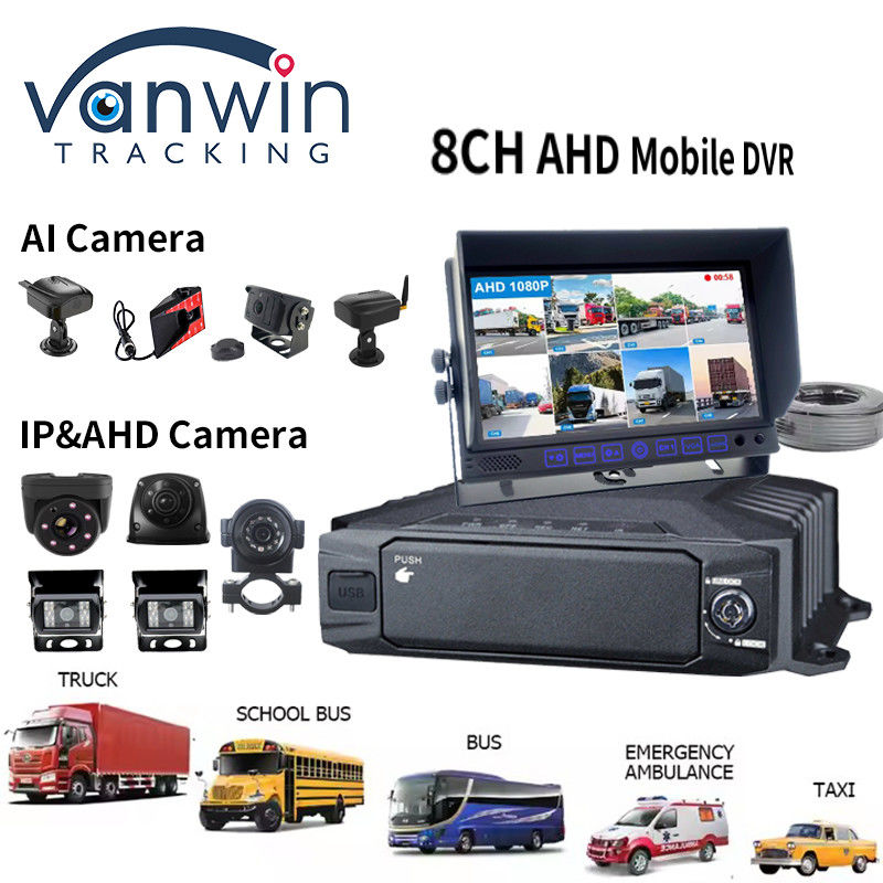 HDD 1080p 8ch Мобильный DVR 4g GPS WIFI MDVR Kit Камера Система для слежения за транспортным средством Безопасность автомобиля
