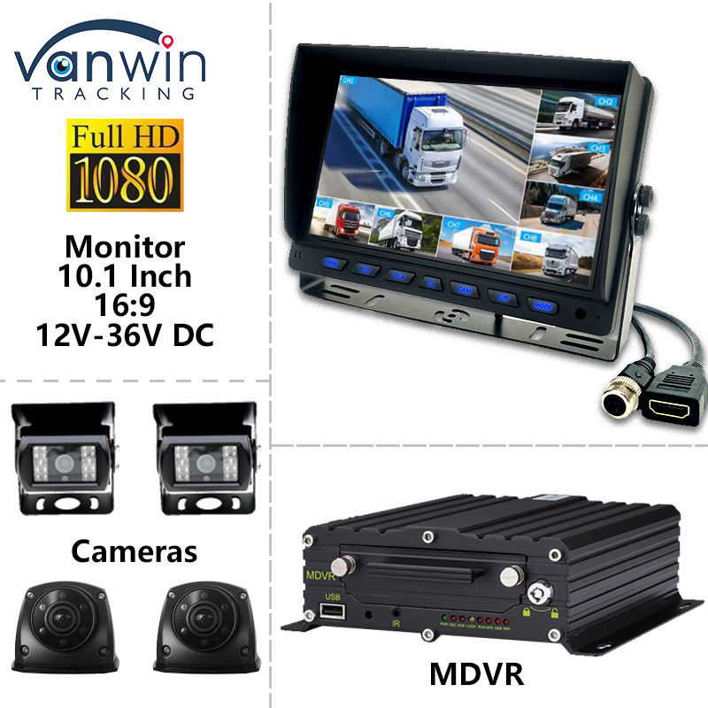 10.1 дюймовый дисплей автомобильного экрана AHD 8CH MDVR Камера 1080P Цветные системы мониторинга автомобилей TFT
