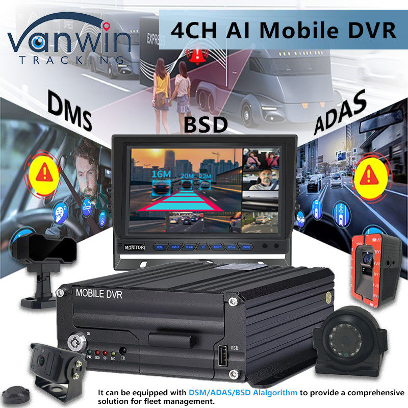 4CH 5G CMSV6 Система AI Mobile DVR с GPS ADAS BSD DMS H.265 MDVR для автомобильного монитора видеонаблюдения