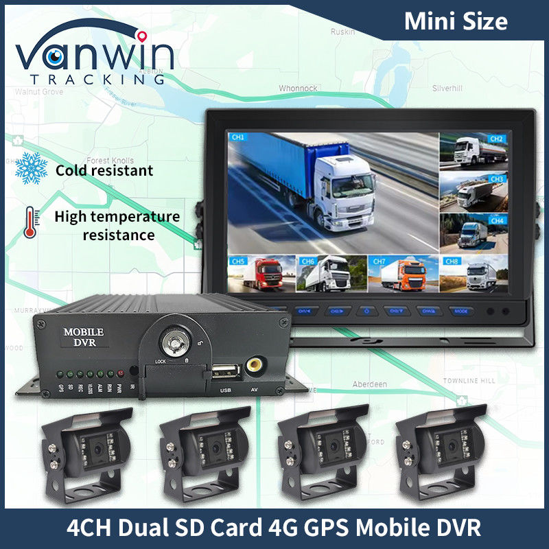 H.265 4CH Full HD Mobile DVR Live Stream Blackbox Recorder 4G Wifi GPS CCTV транспортного средства