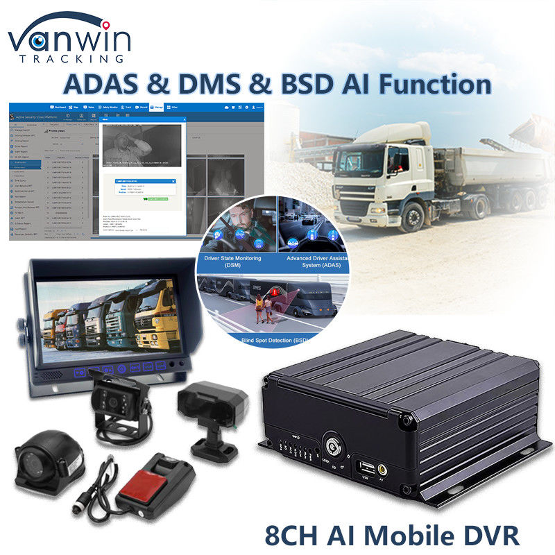 8CH AI Mobile DVR с функцией ADAS DMS BSD MDVR Расширенное решение безопасности транспортных средств
