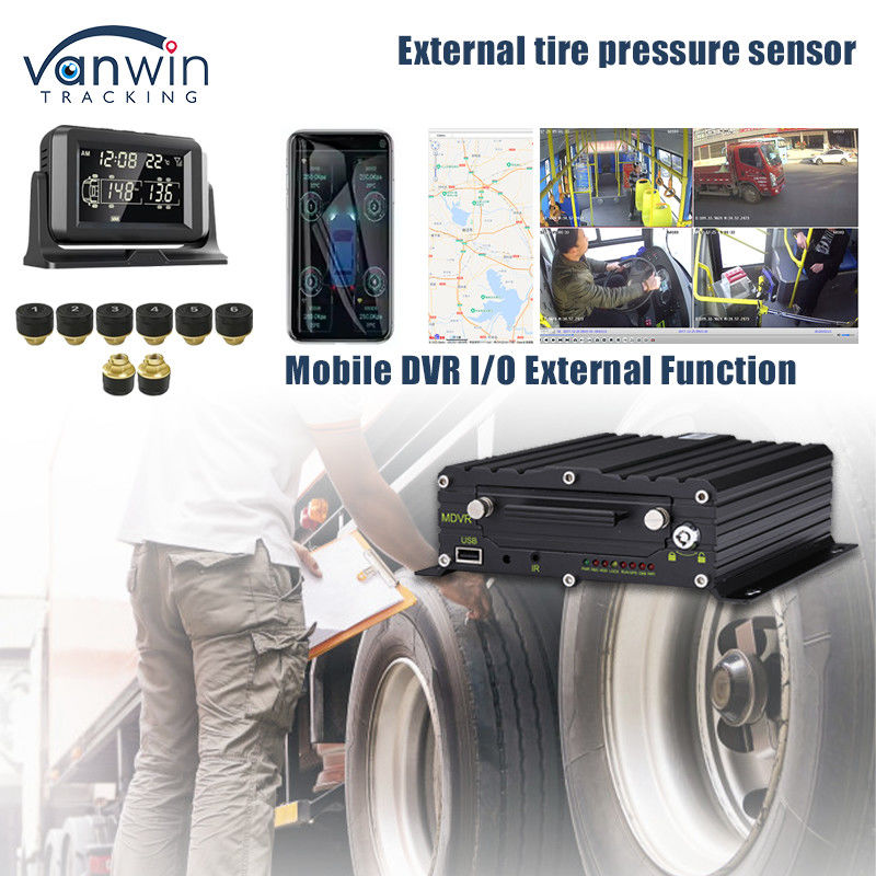 Поддержка 4G GPS Мобильный DVR 4 / 8 / 10 Давление шин Реальное время Мониторинг Интеллектуальная система