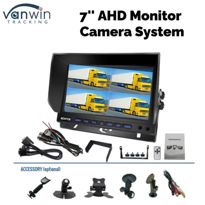 7-дюймовый AHD Quad-Channel Split Car Monitor Система мониторинга автомобильного дисплея