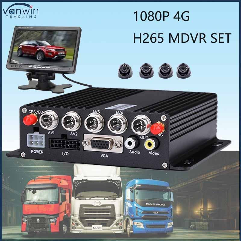 HD 1080P AI BSD ADAS DMS Kit Автобусы Грузовики 4G WiFi 4 Channel SD Мобильные системы DVR Транспортное средство CAR Черный ящик