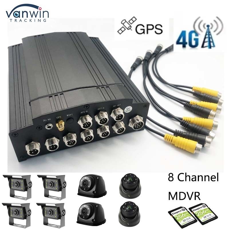 Full HD 1080P 8CH Мобильный DVR SD-карта 4G GPS H.265 CMSV6 Автобусный грузовик DVR Система безопасности