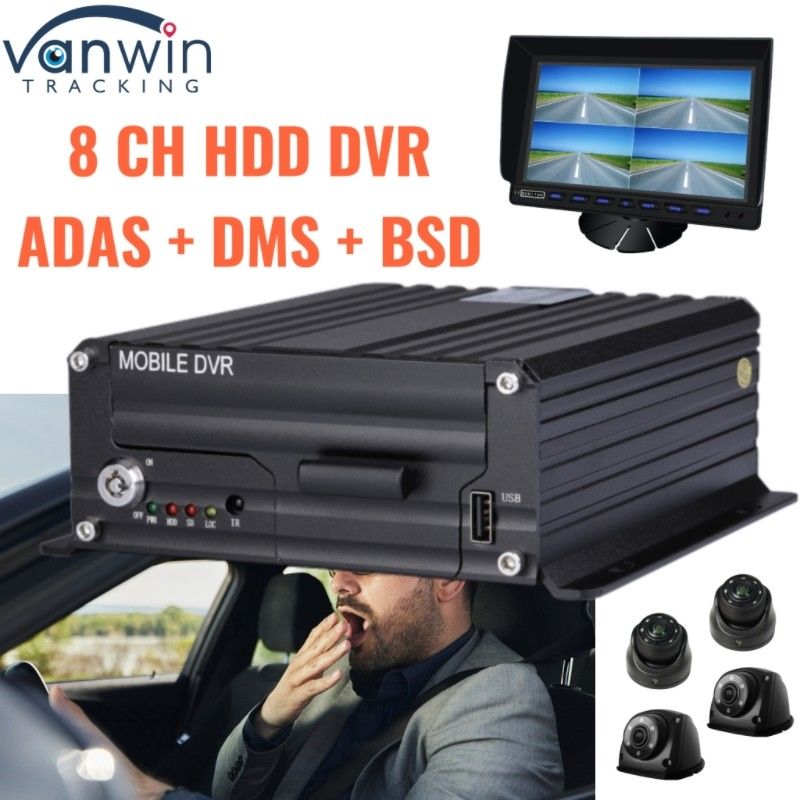 Развитый 8CH AI HDD DVR с ADAS DMS BSD 4G GPS для мониторинга безопасности транспортных средств