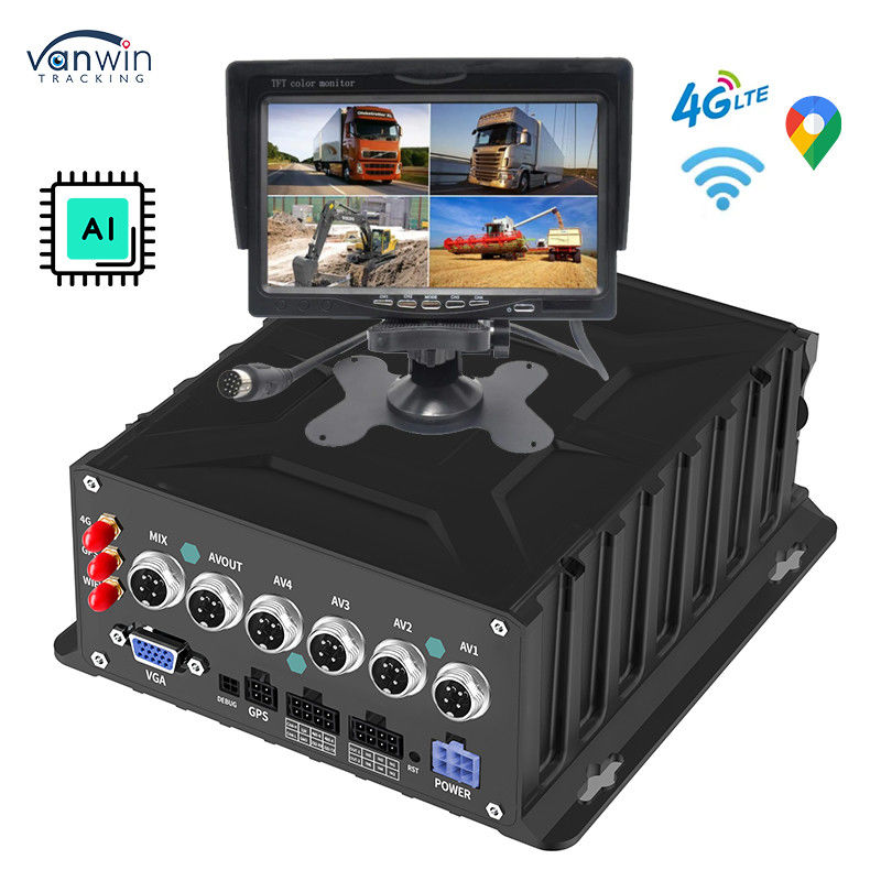4CH 1080P Мониторинг транспортного средства Обратная резервная камера ИИ MDVR Система GPS-трекера транспортного средства
