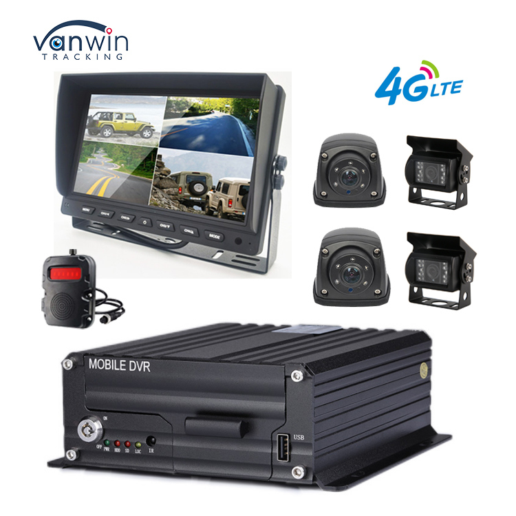 1080P 4CH MDVR Камера водонепроницаемая 7-дюймовый монитор MDVR Рекордер 4G GPS Обратная резервная камера Транспортное средство Автобус Грузовик Автомобиль Обратный помощник