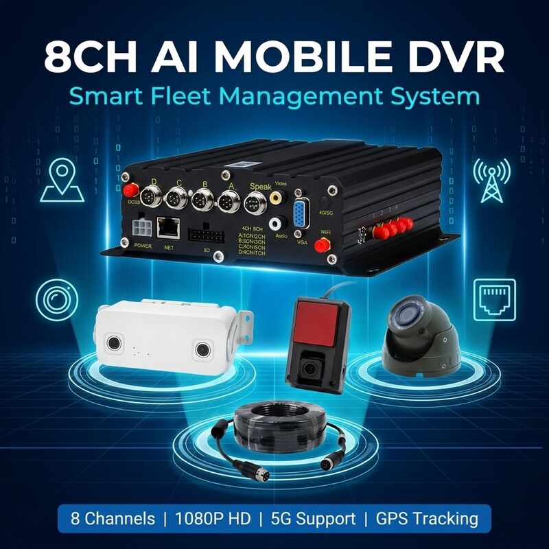 AI Bus People Counter DMS Dual Channel Passenger Flow Monitoring 8CH MDVR GPS 4G CMS Coach Shuttle Bus Fleet 2TB